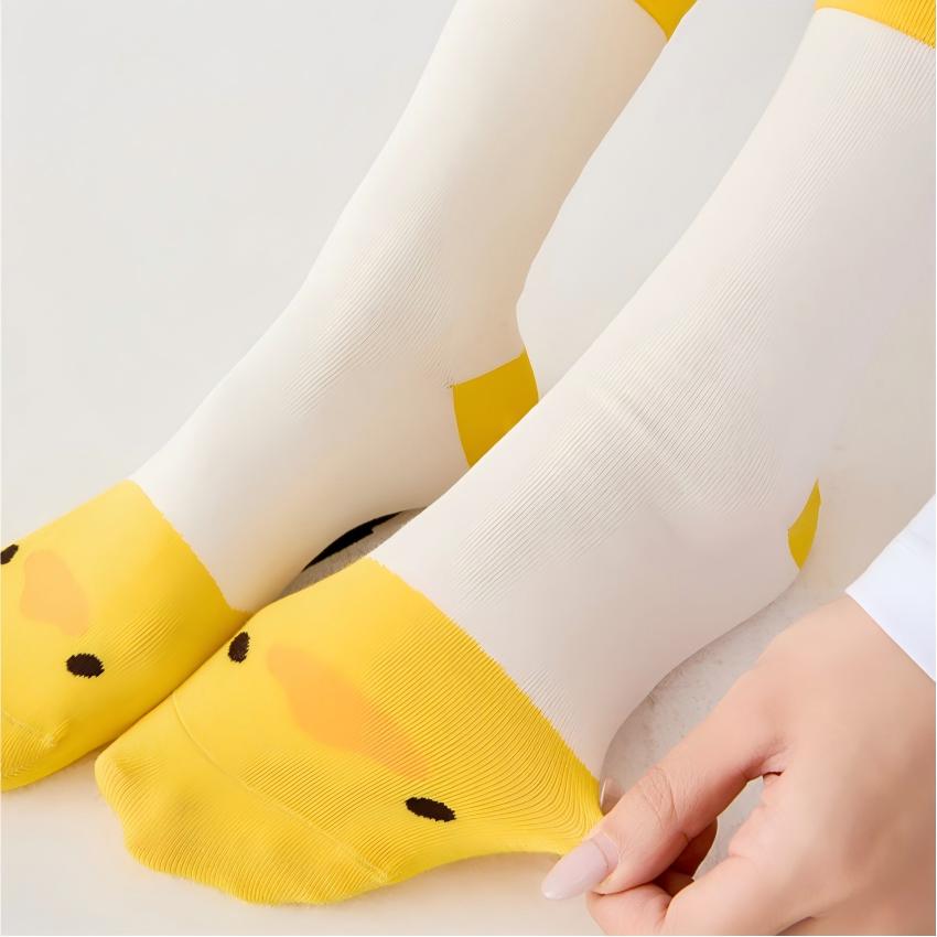 Sweet Kawaii Duck 3D Plush Beak & Wings Crew Socks(Set of 5)