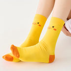 Sweet Kawaii Duck 3D Plush Beak & Wings Crew Socks(Set of 5)