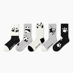 Japanese Playful Panda Cotton Crew Socks (Set of 5)