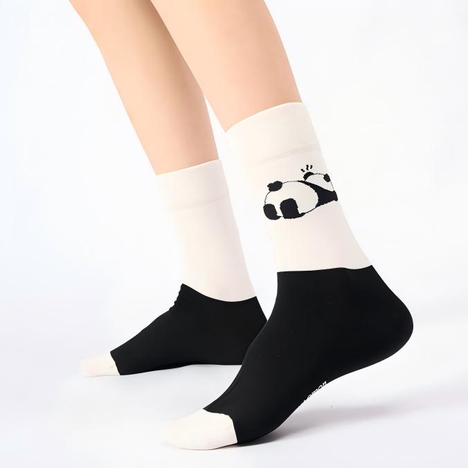 Japanese Playful Panda Cotton Crew Socks (Set of 5)