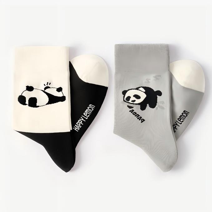 Japanese Playful Panda Cotton Crew Socks (Set of 5)