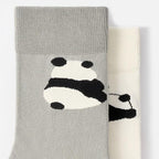 Japanese Playful Panda Cotton Crew Socks (Set of 5)