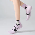 Kawaii 3D Popping Ears Animal Cotton Short Crew Socks (Set of 5)