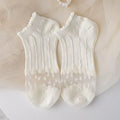 Minimalist Ivory Crystal Silk Ankle Socks - 10-Pair Milk White Gift Set