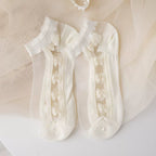 Minimalist Ivory Crystal Silk Ankle Socks - 10-Pair Milk White Gift Set