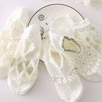 Japanese Sweet Crystal Silk No-Show Socks - 8-Pair Lace Ruffle Gift Set