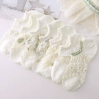 Japanese Sweet Crystal Silk No-Show Socks - 8-Pair Lace Ruffle Gift Set