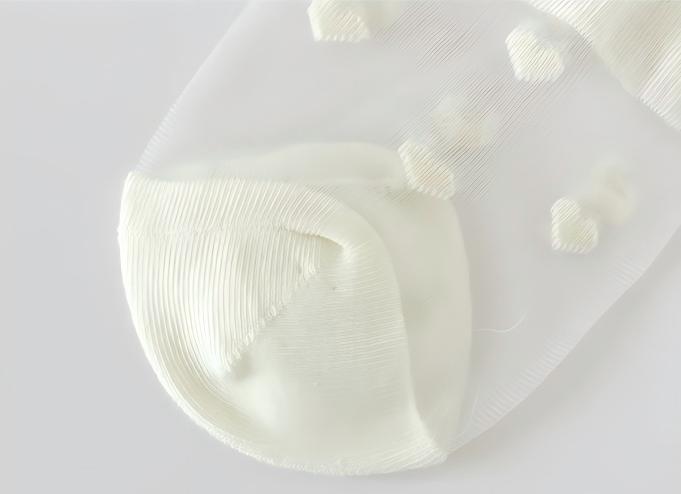 Japanese Sweet Crystal Silk Boat Socks Pack - 5-Pair Milky White Floral Gift Set