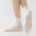 Vintage Floral Pointelle Sheer Cotton Crew Socks