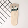 Nordic Mountain Landscape Combed Cotton Crew Socks