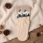 Nordic Mountain Landscape Combed Cotton Crew Socks