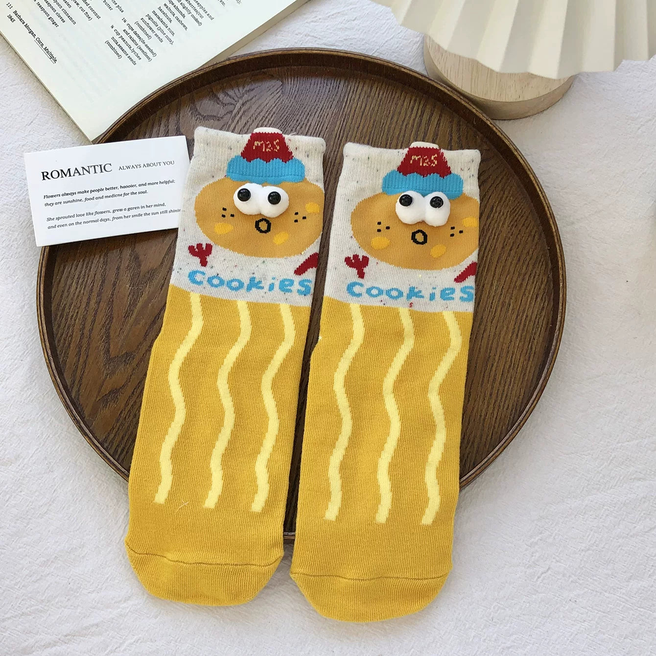 Kawaii 3D Googly Eyes Fast Food Crew Socks (Set of 5)