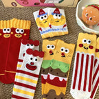 Kawaii 3D Googly Eyes Fast Food Crew Socks (Set of 5)