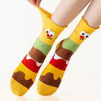 Kawaii 3D Googly Eyes Fast Food Crew Socks (Set of 5)