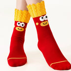 Kawaii 3D Googly Eyes Fast Food Crew Socks (Set of 5)