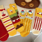 Kawaii 3D Googly Eyes Fast Food Crew Socks (Set of 5)