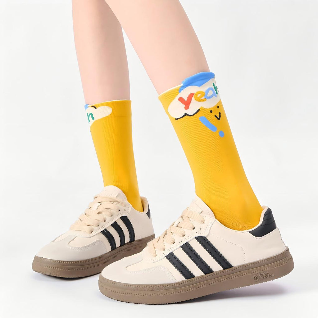 Kawaii Cheerful Mood & Fruit Cotton Crew Socks (Set of 5)