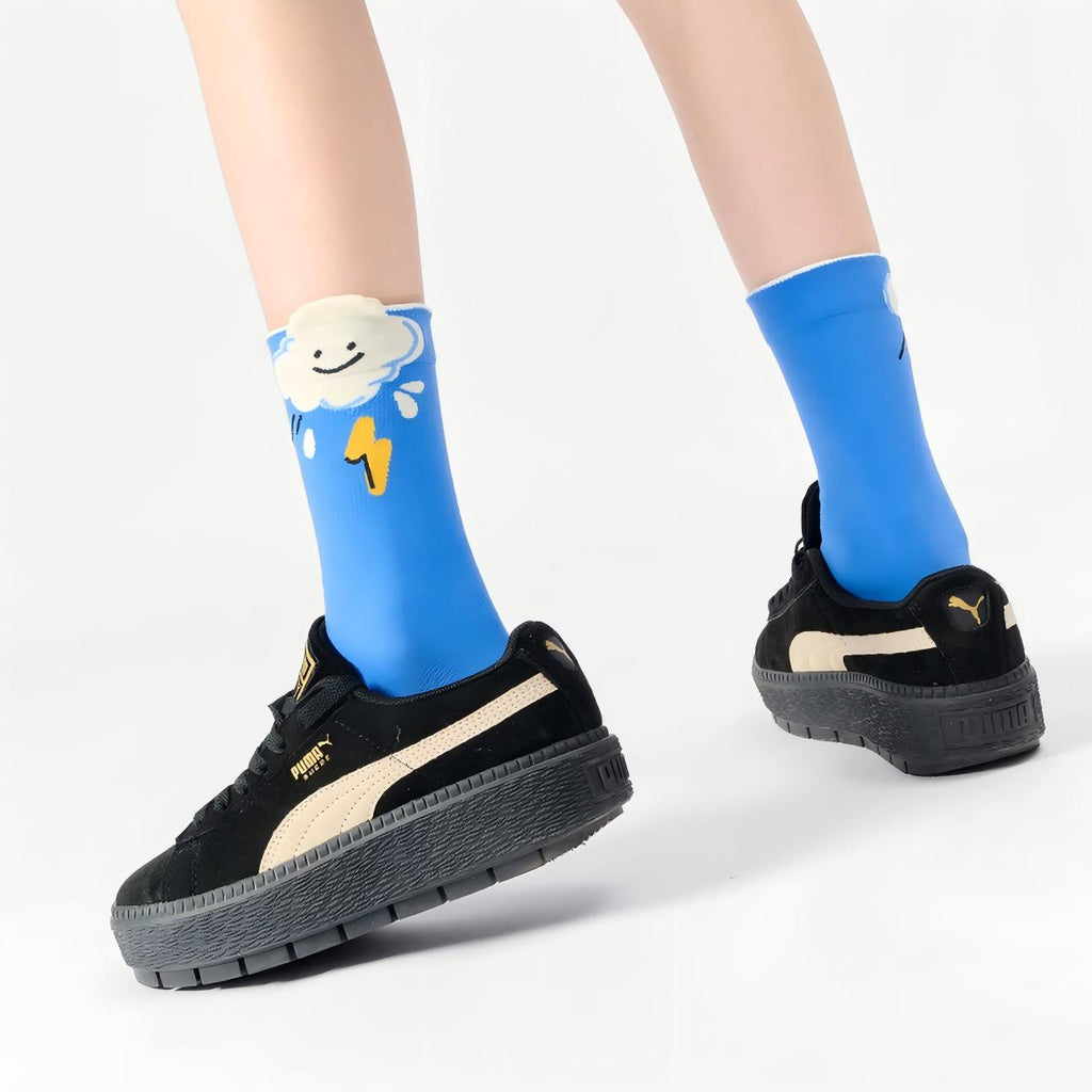 Kawaii Cheerful Mood & Fruit Cotton Crew Socks (Set of 5)