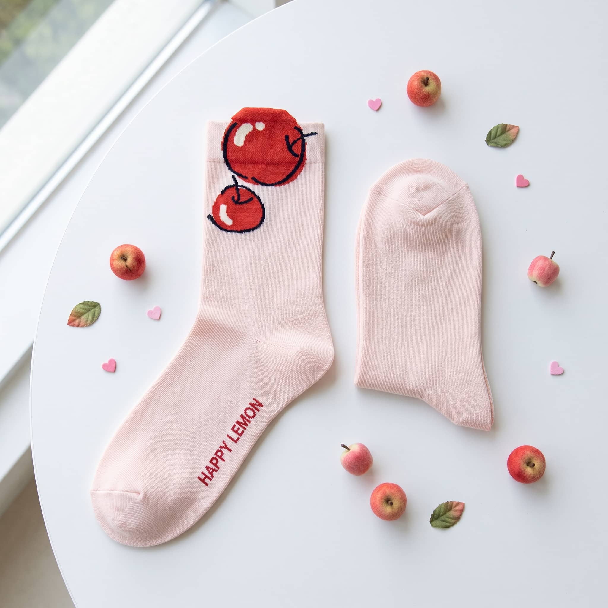 Kawaii Cheerful Mood & Fruit Cotton Crew Socks (Set of 5)
