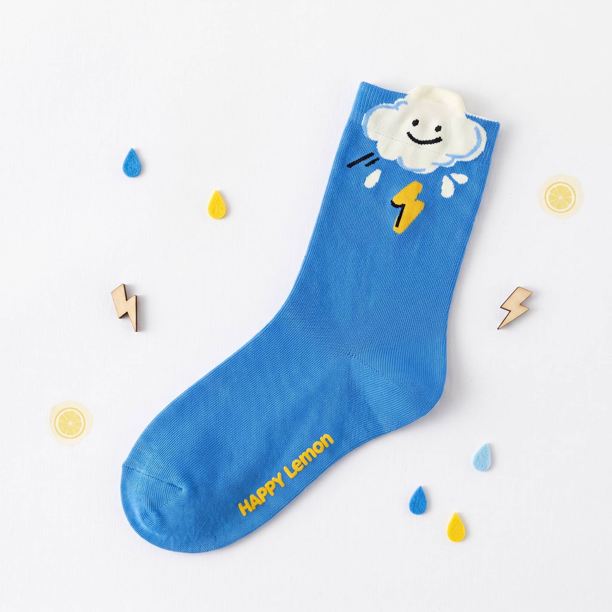 Kawaii Cheerful Mood & Fruit Cotton Crew Socks (Set of 5)