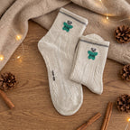 Retro Preppy Cable Knit Cotton Crew Socks (Set of 5)