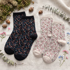 Vintage Ditsy Floral Cotton Crew Socks