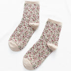 Vintage Ditsy Floral Cotton Crew Socks