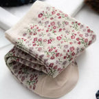 Vintage Ditsy Floral Cotton Crew Socks