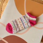 Bohemian Geometric Cotton Ankle Socks (Set of 3)