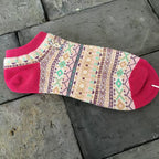 Bohemian Geometric Cotton Ankle Socks (Set of 3)