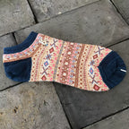 Bohemian Geometric Cotton Ankle Socks (Set of 3)