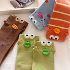 Quirky 3D Lips Funny Fish Cotton Crew Socks