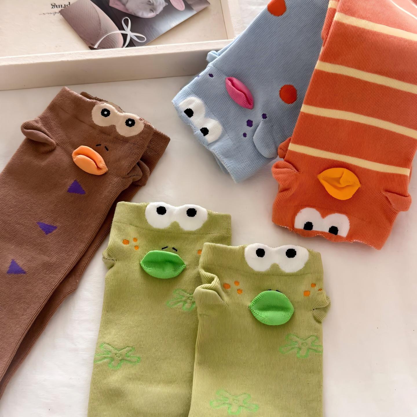 Quirky 3D Lips Funny Fish Cotton Crew Socks