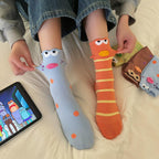 Quirky 3D Lips Funny Fish Cotton Crew Socks