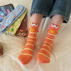 Quirky 3D Lips Funny Fish Cotton Crew Socks