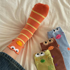 Quirky 3D Lips Funny Fish Cotton Crew Socks