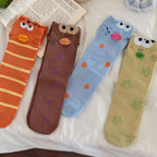 Quirky 3D Lips Funny Fish Cotton Crew Socks