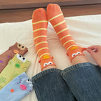Quirky 3D Lips Funny Fish Cotton Crew Socks