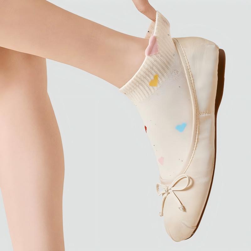 Speckled Pastel Short Crew Socks - Cute Cartoon & Friends Set