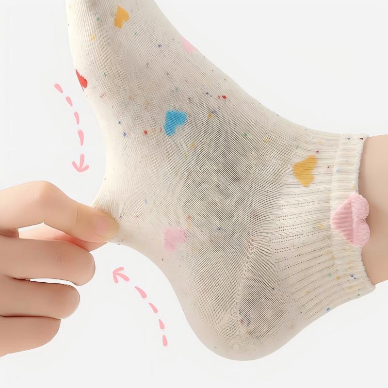 Speckled Pastel Short Crew Socks - Cute Cartoon & Friends Set