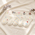 Speckled Pastel Short Crew Socks - Cute Cartoon & Friends Set