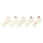 Speckled Pastel Short Crew Socks - Cute Cartoon & Friends Set