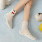 Ugly-Cute Funny Face Speckled Crew Socks - Goofy Expressions Set