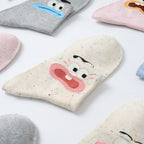 Ugly-Cute Funny Face Speckled Crew Socks - Goofy Expressions Set