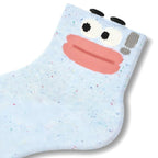 Ugly-Cute Funny Face Speckled Crew Socks - Goofy Expressions Set