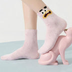 Ugly-Cute Funny Face Speckled Crew Socks - Goofy Expressions Set