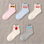 Ugly-Cute Funny Face Speckled Crew Socks - Goofy Expressions Set