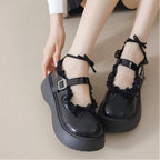 Balletcore Lace Ruffle Boat Socks - Ribbon Strappy No-Show Flat Liner