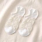 Japanese Sweet Crystal Silk No-Show Socks - 8-Pair Lace Ruffle Gift Set