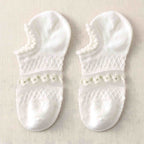 Japanese Sweet Crystal Silk No-Show Socks - 8-Pair Lace Ruffle Gift Set